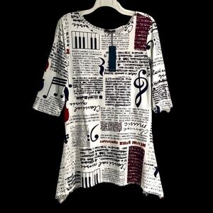 Azalea by Firmiana 3/4 Sleeve Asymmetrical Dress or Tunic 1X NWT